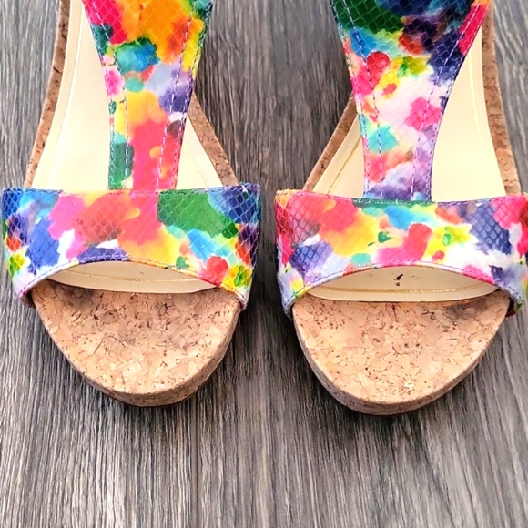 Alex Marie tie dye print wedge sandal with back zipper and adjustable buckle - Picture 7 of 12